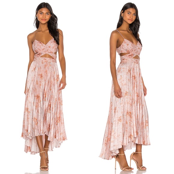 Amur Lumi Cutout Pleated Midi Dress 